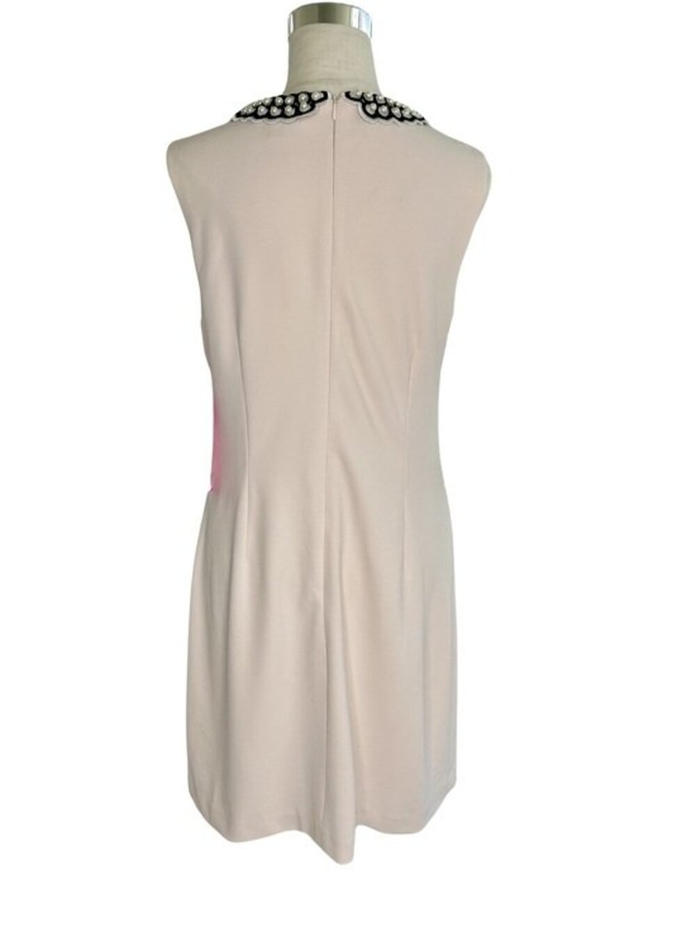 Elegant Betsy Johnson Sleeveless Pink Dress with Beaded Collar —New - Picture 3 of 8